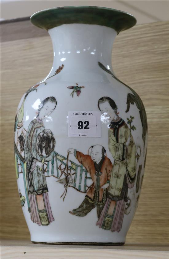 A Chinese famille rose vase, Republic period